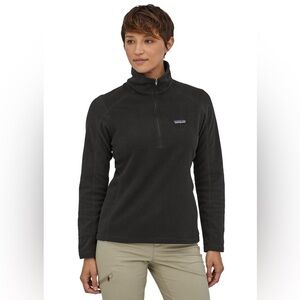 Patagonia micro D fleece 1/4 zip woman’s black gorpcore outdoor pullover. SMALL